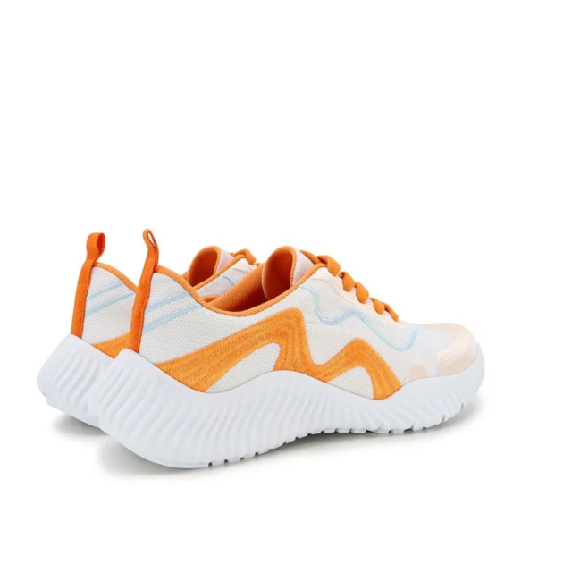 Imagem de Tênis Usaflex Branco Tecido Bordado Colorido