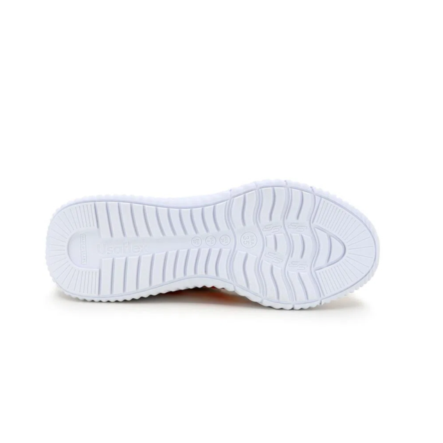 Imagem de Tênis Usaflex Branco Tecido Bordado Colorido
